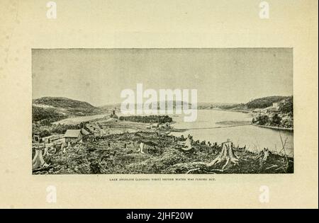 Lake Angeline (Looking West), bevor Wasser aus einem Artikel DER EISENERZREGION DES LAKE SUPERIOR gepumpt wurde. Von Richard A. Parker, vom Factory and Industrial Management Magazine Volume 6 1891 Publisher New York [etc.] McGraw-Hill [etc.] Stockfoto