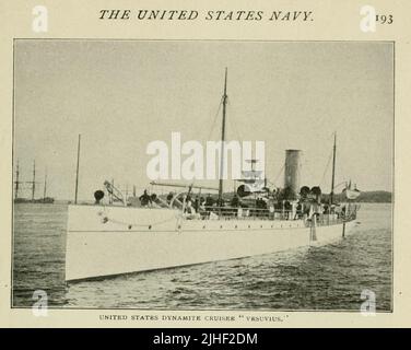 United States Dynamite Cruiser ' Vesuv ' aus dem Artikel DIE NEUESTEN KRIEGSSCHIFFE DER UNITED STATES NAVY von Leutnant W. H. Jaques, U. S. N. aus Factory and Industrial Management Magazine Volume 6 1891 Publisher New York [etc.] McGraw-Hill [etc.] Stockfoto