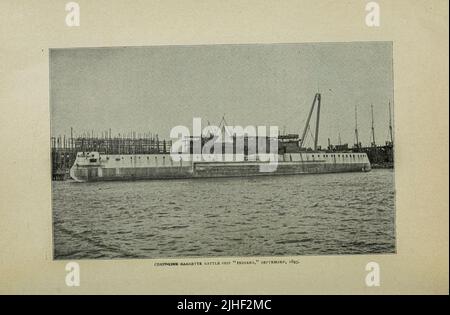 Coast Line Barbette Ship ' Indiana ' September 1893 aus dem Artikel DIE NEUESTEN KRIEGSSCHIFFE DER UNITED STATES NAVY von Lieutenant W. H. Jaques, U. S. N. aus Factory and Industrial Management Magazine Volume 6 1891 Publisher New York [etc.] McGraw-Hill [etc.] Stockfoto