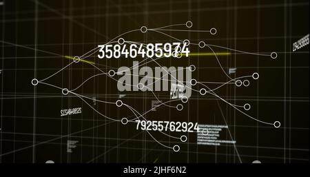 Bild der Datenverarbeitung über ein Netzwerk von Verbindungen Stockfoto