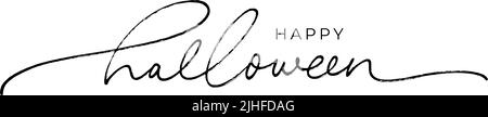 Happy halloween Hand gezeichnet schwarzen Vektor-Schriftzug. Stock Vektor