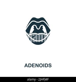 Adenoide-Symbol. Monochromes einfaches Allergiesymbol für Vorlagen, Webdesign und Infografiken Stock Vektor