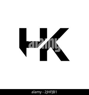 HK Letter Logo Design Vektor isoliert auf weißem Hintergrund. Stock Vektor