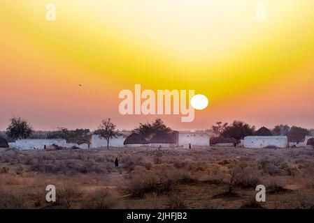 Die Cholistan-Wüste, auch lokal als Rohi bekannt, ist eine Wüste im südlichen Teil von Punjab, Pakistan, die Teil der Greater Thar Desert ist Stockfoto