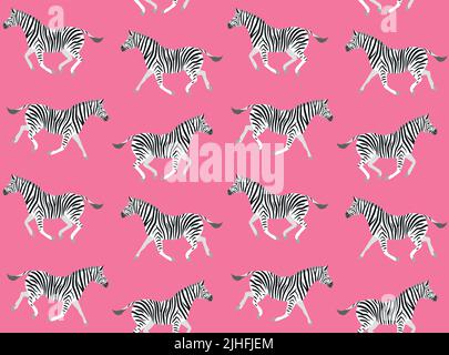 Vektor nahtloses Muster von flachen Zebra Stock Vektor