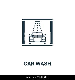 Symbol für Autowaschanlage. Monochrom einfache Linie Car Service Symbol für Vorlagen, Web-Design und Infografiken Stock Vektor