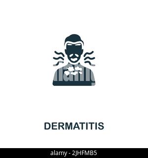 Symbol für Dermatitis. Monochromes einfaches Allergiesymbol für Vorlagen, Webdesign und Infografiken Stock Vektor