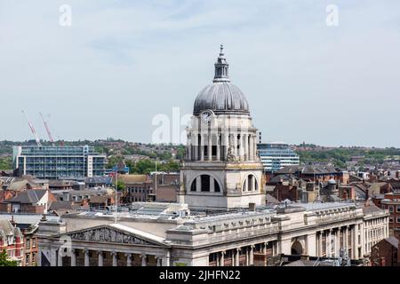 Luftaufnahme des Council House vom Dach des Pearl Assurance Building in Nottingham City, Nottinghamshire England Stockfoto