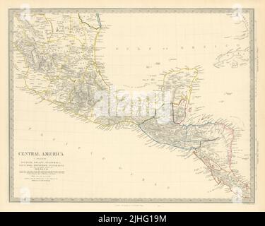 SÜDMEXIKO UND MITTELAMERIKA. Yucatan Belize Mosquito Coast. SDUK 1851-Karte Stockfoto