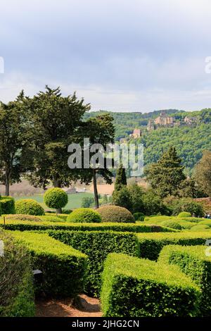 Marquyssac-Gärten in der Nähe von Beynac am Fluss Dordogne in der Region Perdigord in Frankreich Stockfoto