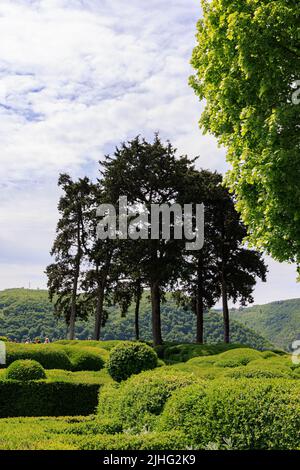 Marquyssac-Gärten in der Nähe von Beynac am Fluss Dordogne in der Region Perdigord in Frankreich Stockfoto