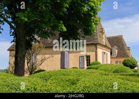 Marquyssac-Gärten in der Nähe von Beynac am Fluss Dordogne in der Region Perdigord in Frankreich Stockfoto