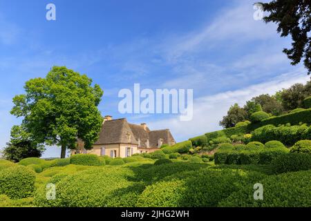 Marquyssac-Gärten in der Nähe von Beynac am Fluss Dordogne in der Region Perdigord in Frankreich Stockfoto