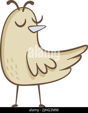 Niedliche Illustration von kleinen Vogel auf weißem Hintergrund. Vektorgrafik im handgezeichneten Stil. Stock Vektor