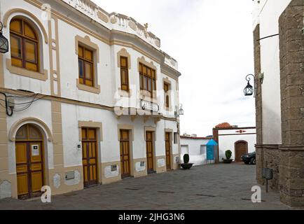 Typische Kanarische Häuser im Bergdorf Tejeda, Kanarische Inseln, Spanien, Europa Stockfoto