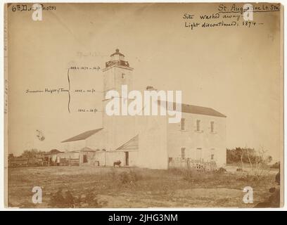 Florida - St. Augustine. St. Augustine Light Station, Florida. Website abgewaschen, Licht eingestellt 1874. Stockfoto