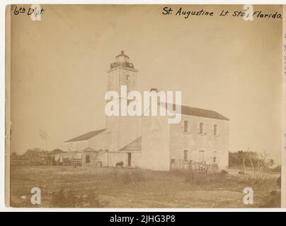 Florida - St. Augustine. St. Augustine Light Station, Florida. Website abgewaschen, Licht eingestellt 1874. Stockfoto