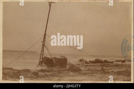 Georgia - St. Simons. St. Simons Front Beacon, Georgia. Durch Wirbelsturm vom 29. September 1896 zerstört. Blick in Richtung Nordpunkt der Insel Jekyl, Georgia. Stockfoto
