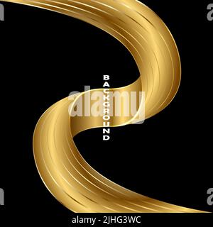 Goldenes Band auf schwarzem Hintergrund. Vektor Stock Vektor