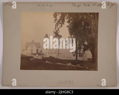 NY - Throgs Neck. Throgs Neck Light Station, New York. 1906 Umgebaut. Stockfoto