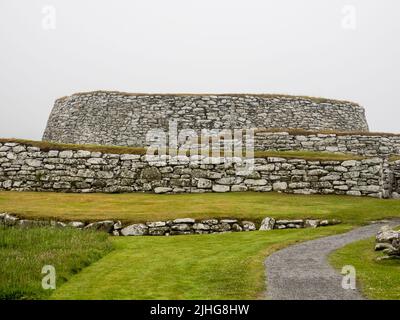 Clickimin Broch ein befestigtes Gebäude aus der Eisenzeit in Lerwick, Shetland Festland, Schottland, Großbritannien. Stockfoto