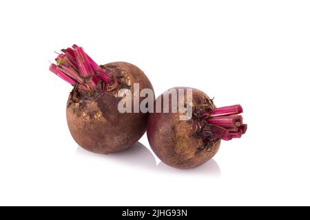 Rote Bete isoliert auf weißem Hintergrund. Stockfoto