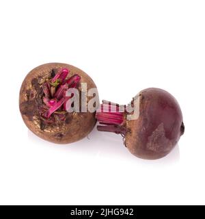 Rote Bete isoliert auf weißem Hintergrund. Stockfoto