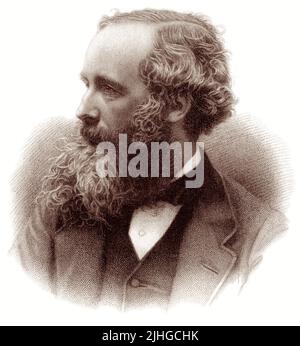 James Clerk Maxwell FRSE FRS (1831–1879) war ein schottischer Mathematiker und theoretischer Physiker, der für die klassische Theorie der elektromagnetischen Strahlung verantwortlich war, die als erste Theorie Elektrizität, Magnetismus und Licht als verschiedene Manifestationen desselben Phänomens beschrieb. Maxwell wird von einigen als der Vater der modernen Physik angesehen. Stockfoto