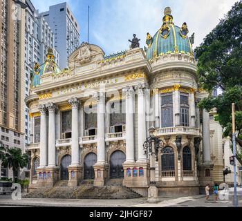 Theatro Municipal do Rio de Janeiro (Stadttheater von Rio De Janeiro), Pracala Floriano, Rio de Janeiro, Brasilien Stockfoto