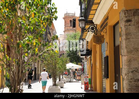 Das mittelalterliche Viertel des Barrio de El Carmen, in der historischen Altstadt von Valencia, in Spanien, Europa Stockfoto