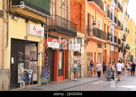 Das mittelalterliche Viertel des Barrio de El Carmen, in der historischen Altstadt von Valencia, in Spanien, Europa Stockfoto