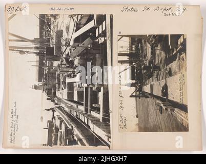 NY - Staten Island. Staten Island Depot. Light House Depot Sea-Wall, Central Contracting Co., Looking South, 2. August 1899. Stockfoto