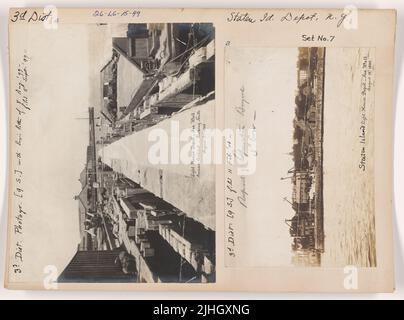 NY - Staten Island. Staten Island Depot. Light House Depot Sea-Wall, Inman Contract, Looking North, 2. August 1899. Stockfoto