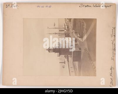 NY - Staten Island. Staten Island Depot, New York. Experimenteller Turm in Depot. Tomkinsville. Stockfoto