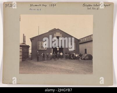 NY - Staten Island. Staten Island Depot, New York. Schmiedehandwerk. Stockfoto