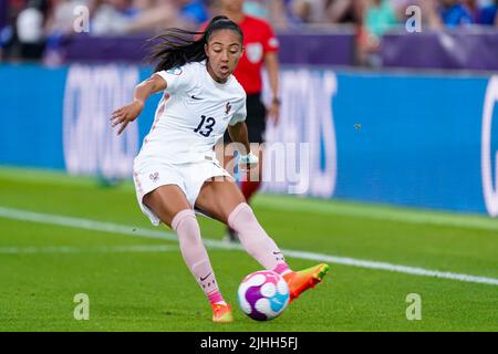 ROTHERHAM, VEREINIGTES KÖNIGREICH - 18. JULI: Selma Bacha aus Frankreich während des Spiels der Gruppe D - UEFA Women's EURO 2022 zwischen Island und Frankreich im New York Stadium am 18. Juli 2022 in Rotherham, Vereinigtes Königreich (Foto: Joris Verwijst/Orange Picles) Stockfoto