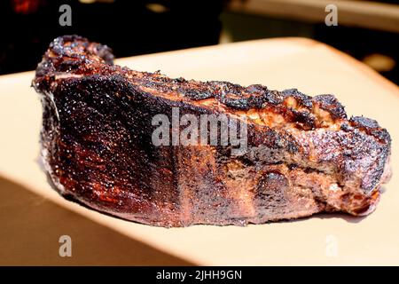 Würzige gegrillte Schweineribs Stockfoto