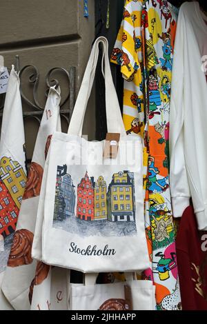 Souvenirs von Stockholm zum Verkauf bei Gamla Stan Stockfoto