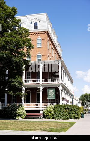 Das Vermont Historical Society Museum an der State Street in der Hauptstadt von Montpelier, Vermont, USA. Stockfoto