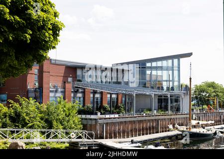 ECHO Lahey Centre for Lake Champlain, ein Wissenschaftsmuseum am Wasser in Burlington, Vermont, USA. Stockfoto