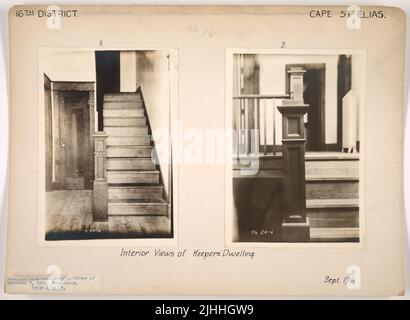 AK - Cape St. Elias. Cape St. Elias Light Station, Alaska. Innenansicht der Wohnung des Hüters. Stockfoto