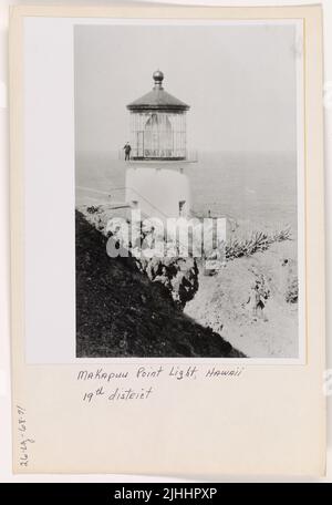 HALLO - Makapuu. Makapuu Point Light Station, Oahu, Hawaii. Stockfoto