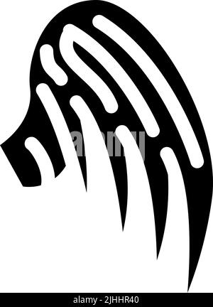 Flügel mit Feder Glyphen Symbol Vektor-Illustration Stock Vektor