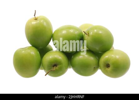 Jujube Früchte isoliert auf weißem Hintergrund Stockfoto