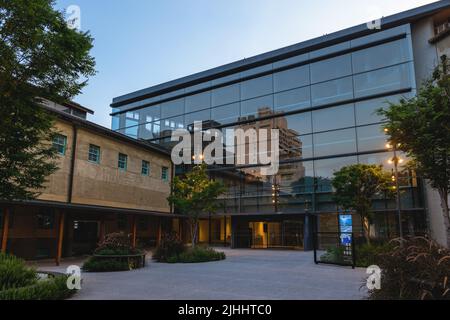 14. Juli 2022: Das Chiayi Art Museum, eine ehemalige Fabrik der Chiayi-Niederlassung des Taiwan Tobacco and Wine Monopoly Bureau, wurde ursprünglich 193 erbaut Stockfoto