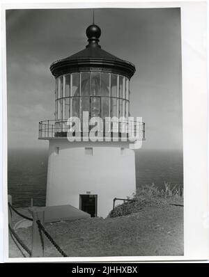 HALLO - Makapuu. Makapuu Light Station, Oahu, Hawaii. Stockfoto