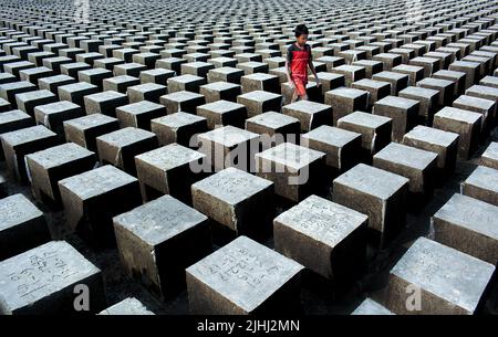 Brickfield in Natore, Bangladesch Stockfoto