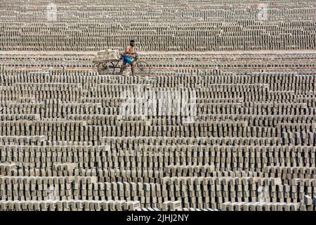 Brickfield in Natore, Bangladesch Stockfoto