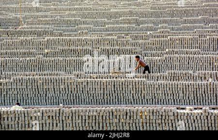 Brickfield in Natore, Bangladesch Stockfoto