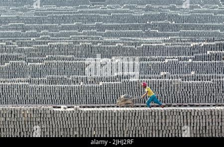 Brickfield in Natore, Bangladesch Stockfoto